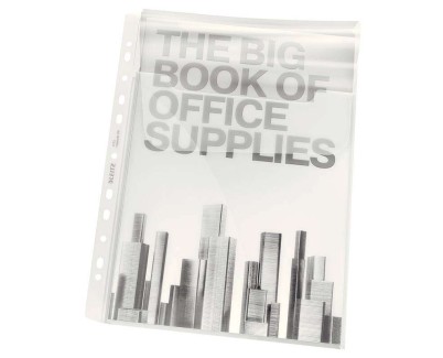 Leitz Pack de 5 Fundas Fuelle Premium Expansible con Solapa Polipropileno A4 18micras - Gran Capacidad de hasta 200 Hojas A4 - Transparente