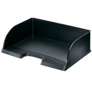 Leitz Plus Jumbo Bandeja Portadocumentos de Gran Capacidad - Acceso Apaisado - Hasta 10uds Apilables - Color Negro