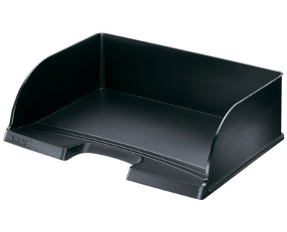 Leitz Plus Jumbo Bandeja Portadocumentos de Gran Capacidad - Acceso Apaisado - Hasta 10uds Apilables - Color Negro