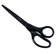 Leitz Quality Tijeras de Acero Inoxidable 18cm - Revestimiento de Titanio - Antiadherentes - Agarre Ergonomico - Color Negro