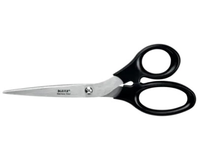 Leitz Tijeras de Acero Inoxidable 20cm - Agarre Ergonomico - Color Negro
