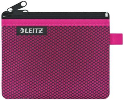 Leitz WOW Bolsa Porta-Todo Pequeña 2 Compartimentos - Tamaño 105x6x140mm - Lavable y Duradera - Cierre de Cremallera - Color Fucsia