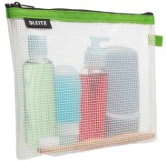 Leitz WOW Bolsa Porta-Todo Resistente al Agua - Tamaño 170x6x240mm - Material EVA, Lavable y Duradero - Cierre de Cremallera - Color Verde/Transparente