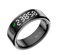 Leotec Anillo Inteligente Kör Mau - Sensor de Rritmo Cardiaco y Acelerometro - Monitor de Sueño - 5ATM - Resistente al Agua - Talla M (Talla 10) - Color Negro