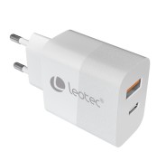 Leotec Cargador Universal 20W - 1USB-C PD + 1USB-A - Color Blanco