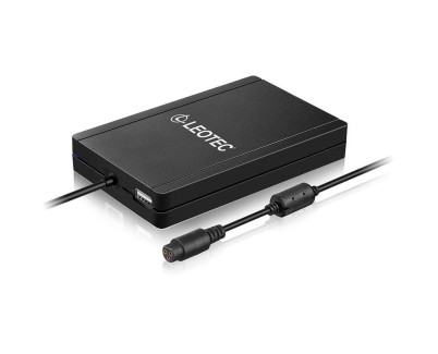 Leotec Cargador Universal Automatico Slim para Portatil Notebook 90W + Hub USB - 12 Conectores Diferentes
