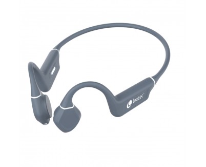Leotec Kuri Auriculares Deportivos de Conduccion Osea Bluetooth 5.4 - Autonomia hasta 12h - Bateria de 180mAh - Resistencia IPX5 - Color Gris