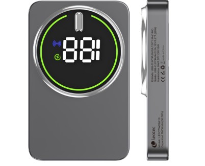 Leotec Powerbank Inalambrico 10.000 mAh -  PD 20W - Qi 15W - Color Gris
