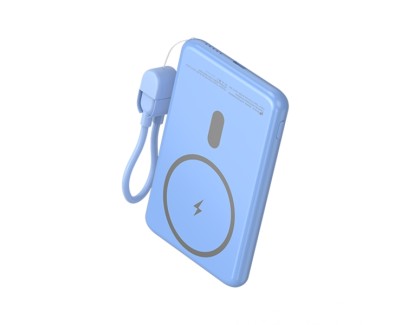 Leotec Powerbank Inalambrico 5.000 mAh -  PD 20W - Qi 15W - Color Azul