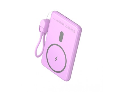 Leotec Powerbank Inalambrico 5.000 mAh -  PD 20W - Qi 15W - Color Rosa