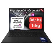 LG Gram 14ZD90U-G.AX85BN Portatil 14" Intel Core Ultra 7 355H - 32GB DDR5 - 512GB SSD - Color Negro - Teclado QWERTY (ES)