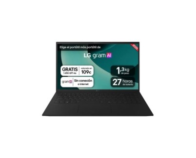 LG Gram 15Z80T-G.AS55B Portatil 15.6\" AMD Ryzen AI 5-340 - 16GB - 512GB SSD - Windows 11 Home - Color Negro - Teclado QWERTY (ES)