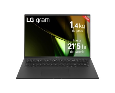 LG Gram 17Z90S-G.AA75B Portatil 17\" Intel Evo Core Ultra 7 155H - 16GB - 512GB SSD - W11 Home 64 - Color Negro - Teclado QWERTY (ES)