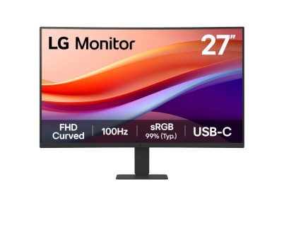 LG Monitor 27\" Curvo 1500R VA FullHD 100Hz HDR 10 - Respuesta 5ms - 16:9 - HDMI, USB-C - VESA 100x100mm