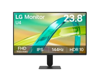 LG U4 Monitor 23.8\" IPS FullHD 144Hz HDR10 FreeSync - Respuesta 5ms - 16:9 - HDMI, VGA - VESA 100x100mm