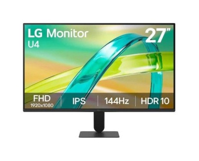 LG U4 Monitor 27\" IPS FullHD 144Hz HDR10 FreeSync - Respuesta 5ms - 16:9 - HDMI, VGA - VESA 100x100mm