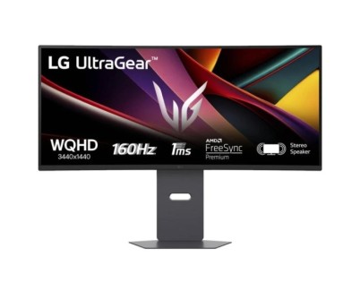 LG UltraGear Monitor 34\" Curvo 1500R VA UltraWide QHD 160Hz HDR10 FreeSync Premium - Respuesta 1ms - Altavoces - Ajustable en Altura, Giratorio e Inclinable - 21:9 - HDMI - VESA 100x100mm