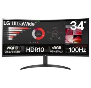 LG Ultrawide Monitor 34\" Curvo LED VA WQHD 100Hz HDR10 FreeSync - Respuesta 5ms - Angulo de Vision 178º - 21:9 - HDMI, DisplayPort - VESA 100x100mm