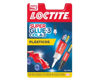 Loctite Superglue-3 Plasticos Dificiles Pegamento 2gr + Activador 4ml - Pegamento Transparente y Liquido - Formulado para Plasticos Dificiles - Facil de Extender - Incluye Activador en Formato de Rotulador - 2971822