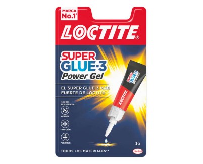 Loctite Superglue-3 Power Gel 3gr - Adhesivo Instantaneo Flexible y Extrafuerte - Formula en Gel Enriquecida con Particulas de Caucho - Resistente a Golpes. Torsiones y Vibraciones - 2950707