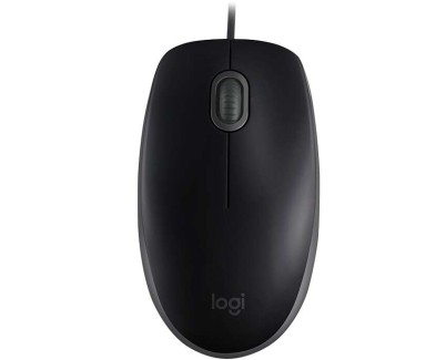 Logitech B110 Silent Raton USB 1000dpi - 3 Botones - Silencioso - Uso Ambidiestro - Cable de 1.80m - Color Negro