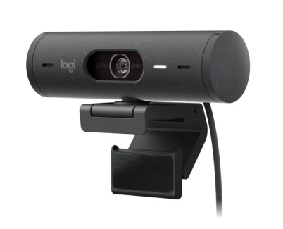 Logitech Brio 505 Webcam - 1080P - Zom Digital 4X - Enfoque Automatico - Microfono Estero - Negro