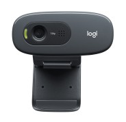 Logitech C270 Webcam HD 720p - 3Mpx - USB 2.0 - Microfono Integrado - Angulo de Vision 60º - Enfoque Fijo - Cable de 1.50 - Color Negro