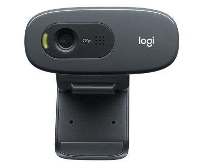 Logitech C270 Webcam HD 720p - 3Mpx - USB 2.0 - Microfono Integrado - Angulo de Vision 60º - Enfoque Fijo - Cable de 1.50 - Color Negro