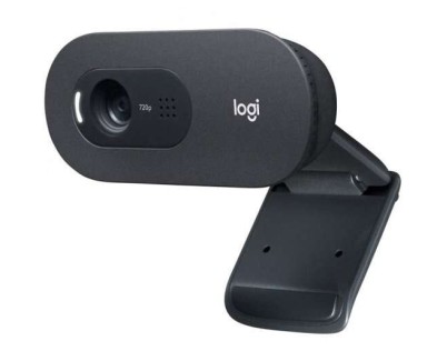 Logitech C505 Webcam HD 720p USB - Microfono de Gran Alcance - Campo Visual Diagonal de 60° - Enfoque Fijo - Cable de 2m - Color Negro