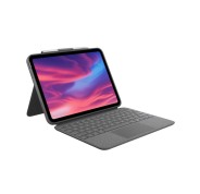 Logitech Combo Touch Funda con Teclado Retroiluminado Inalambrico para iPad (Gen 10 y A16) - Trackpad - Escritura, Visualizacion, Dibujo y Lectura - Color Gris