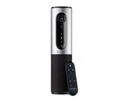 Logitech ConferenceCam Connect Sistema de Videoconferencias Portatil Webcam HD 1080p - USB 2.0 - Bluetooth - Microfonos y Altavoz Integrados - Enfoque Automatico - Angulo de Vision 90&ordm; - Color Negro/Plata