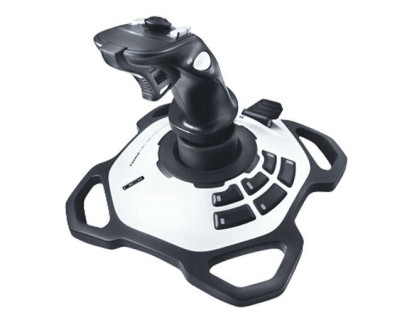 Logitech Extreme 3D Pro Joystick USB - 12 Botones Programables - Disparador Rapido - Ergonomico - Base Solida y Estable - Color Blanco/Negro