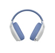 Logitech G435 Auriculares Gaming Inalambricos - Diadema Ajustable - Bluetooth LightSpeed - 2 Microfonos - Blanco Crudo y Lila