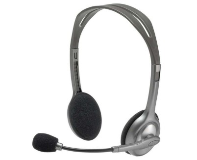 Logitech H110 Auriculares Estereo con Microfono Plegable - Diadema ajustable - Jack 3.5mm - Cable de 1.80m - Color Gris