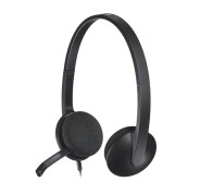 Logitech H340 Auriculares con Microfono USB - Microfono Plegable - Diadema Ajustable - Almohadillas Acolchadas - Cable de 1.80m - Color Negro