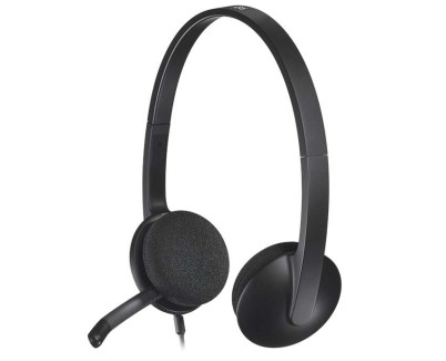 Logitech H340 Auriculares con Microfono USB - Microfono Plegable - Diadema Ajustable - Almohadillas Acolchadas - Cable de 1.80m - Color Negro