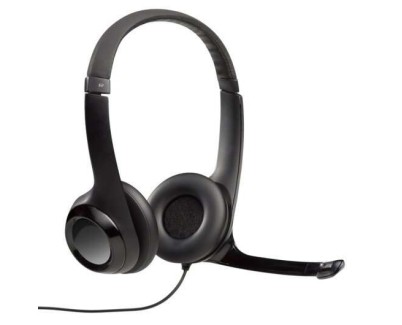 Logitech H390 Auriculares con Microfono Plegable USB - Diadema Ajustable - Almohadillas Acolchadas - Controles en Cable - Cable de 2.33m - Color Negro