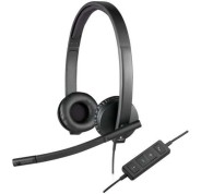 Logitech H570E Auriculares con Microfono USB - Microfono Plegable - Diadema Ajustable - Almohadillas Acolchadas - Controles en Cable - Color Negro