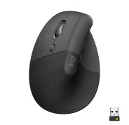 Logitech Lift Raton Vertical Bluetooth e Inalambrico USB 4000dpi - 5 Botones - Para Zurdos - Color Negro/Gris