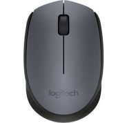 Logitech M170 Raton Inalambrico 1000dpi - 3 Botones - Uso Ambidiestro - Color Gris/Negro