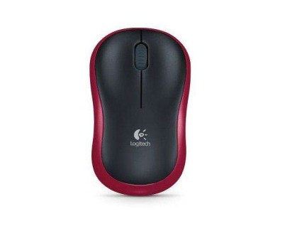 Logitech M185 Raton Inalambrico 1000dpi - 3 Botones - Uso Ambidiestro - Color Negro/Rojo