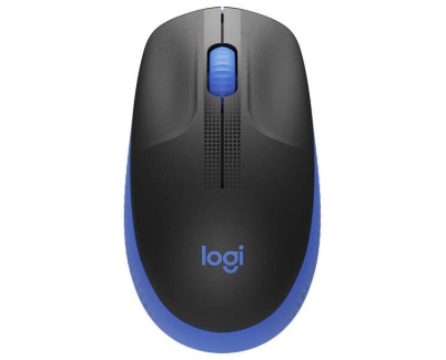 Logitech M190 Full Size Raton Inalambrico USB 1000dpi - 3 Botones - Gran Tamaño - Uso Ambidiestro - Color Negro/Azul