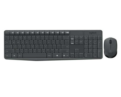 Logitech MK235 Pack Inalambrico Teclado + Raton 3 Botones - Uso Ambidiestro - Color Negro