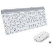 Logitech MK470 Slim Pack Inalambrico USB Teclado 12 Teclas FN + Raton 1000dpi 3 Botones - Ultafinos - Silenciosos - Uso Ambidiestro - Color Blanco