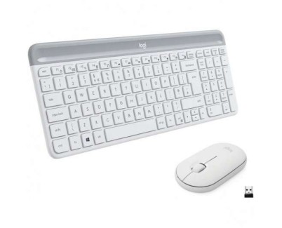 Logitech MK470 Slim Pack Inalambrico USB Teclado 12 Teclas FN + Raton 1000dpi 3 Botones - Ultafinos - Silenciosos - Uso Ambidiestro - Color Blanco