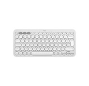 Logitech Pebble Keys 2 K380s Teclado Inalambrico - Bluetooth + RF Logi Bolt - Teclas Silenciosas de Perfil Bajo - Easy?Switch para 3 Dispositivos - Formato Mini QWERTY - Bateria hasta 36 Meses - Color Blanco