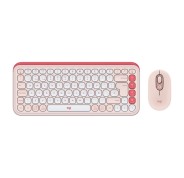 Logitech Pop Icon Combo Pack Inalambrico Teclado Multimedia + Raton - Bluetooth - Autonomia Teclado 36 Meses - Raton 24 Meses - Color Rosa y Blanco