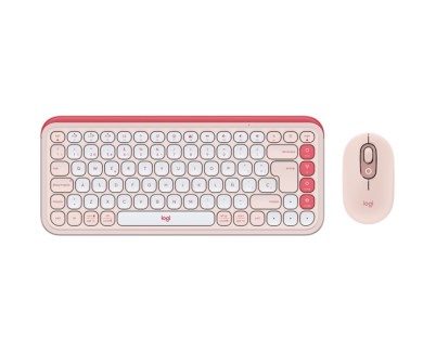 Logitech Pop Icon Combo Pack Inalambrico Teclado Multimedia + Raton - Bluetooth - Autonomia Teclado 36 Meses - Raton 24 Meses - Color Rosa y Blanco