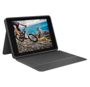 Logitech Rugged Folio Funda con Teclado Inalambrico para iPad 7ª y 8ª Generacion 10.2\" - Escritura Silenciosa - Teclas de Acceso Directo - Antiderrames - Cierre Magnetico - Color Gris