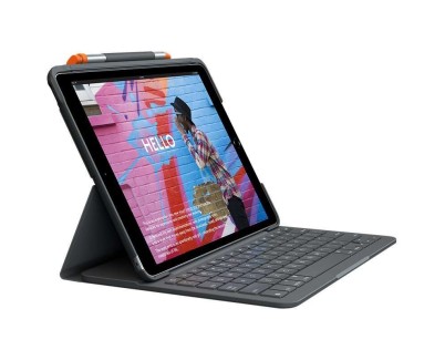 Logitech Slim Folio Funda con Teclado Bluetooth para iPad 7ª y 8ª Generacion 10.2\" - Escritura, Dibujo y Lectura - Color Gris